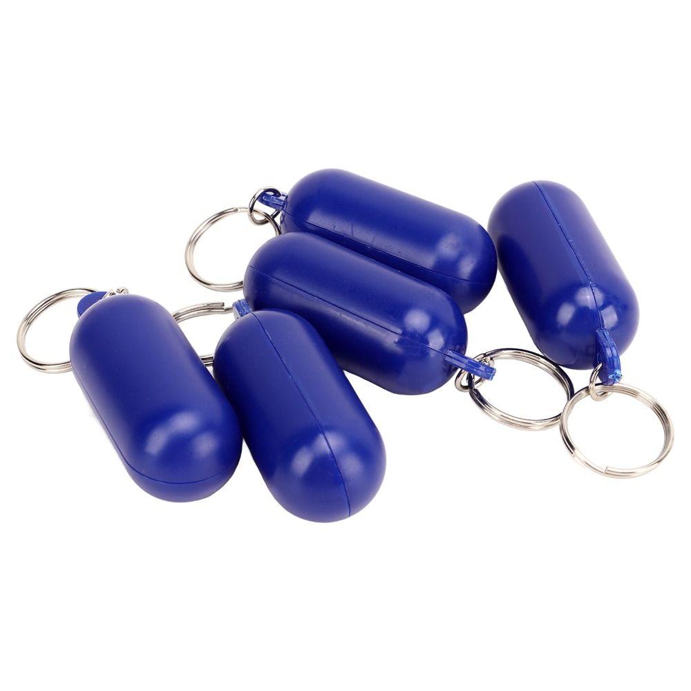 5 Pcs Capsule-Shaped Floating Keychain ABS Float Key Ring Floating Key Ring  Boating Accessories