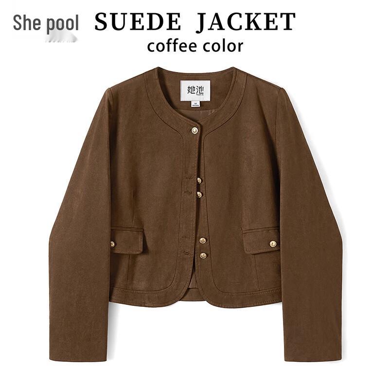 

Женская куртка в стиле ретро майяр с круглым вырезом M