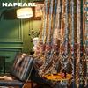 1 Stück NAPEARL Luxuriöser Floral Bestickter Tüllvorhang Nordischer Stil Fensterabdeckung für Schlafzimmer Wohnzimmer Heimdekoration