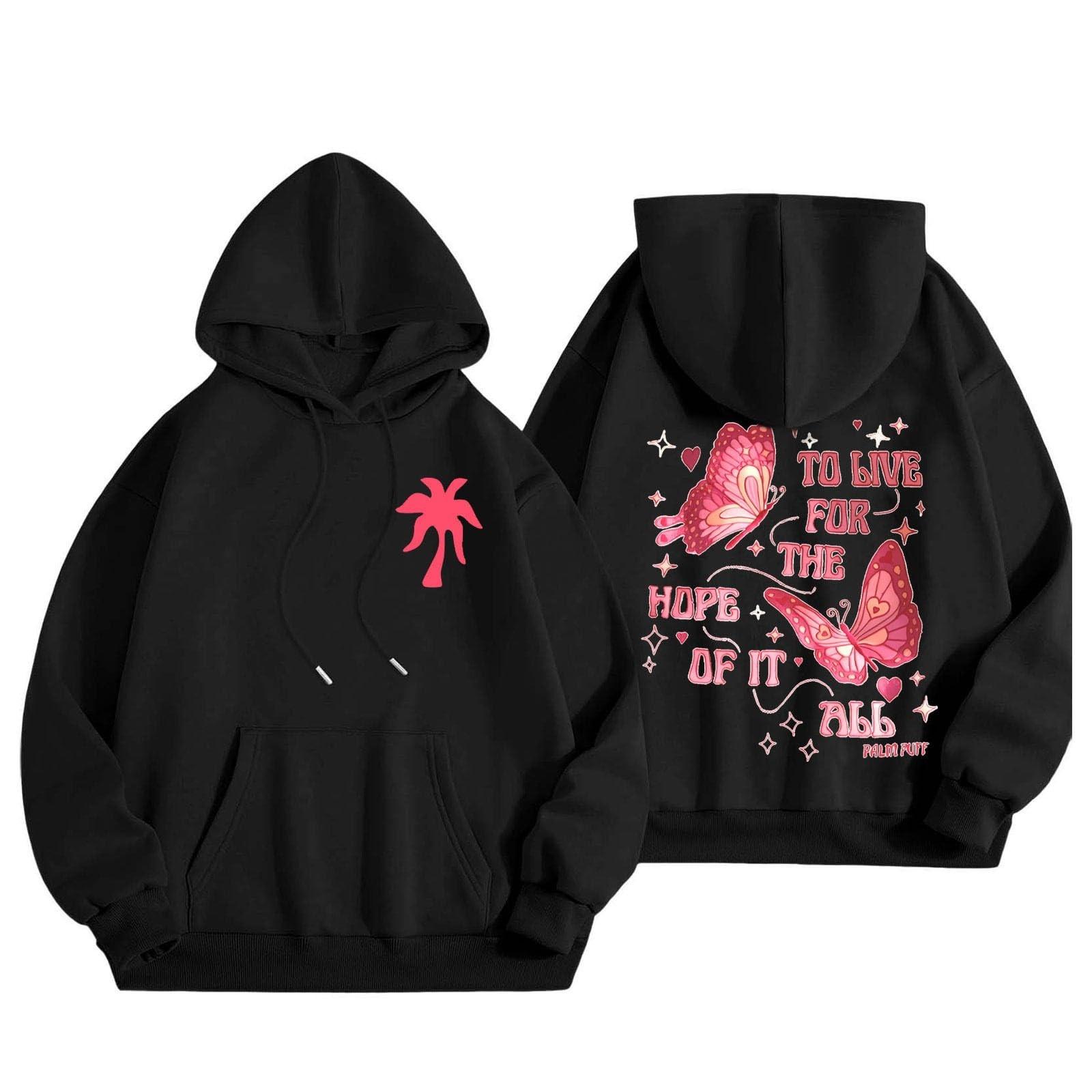 

Графические толстовки с капюшоном для женщин Милый пуловер с длинным рукавом Опрятные толстовки с капюшоном с буквенным принтом Одежда на осень-зиму S белый