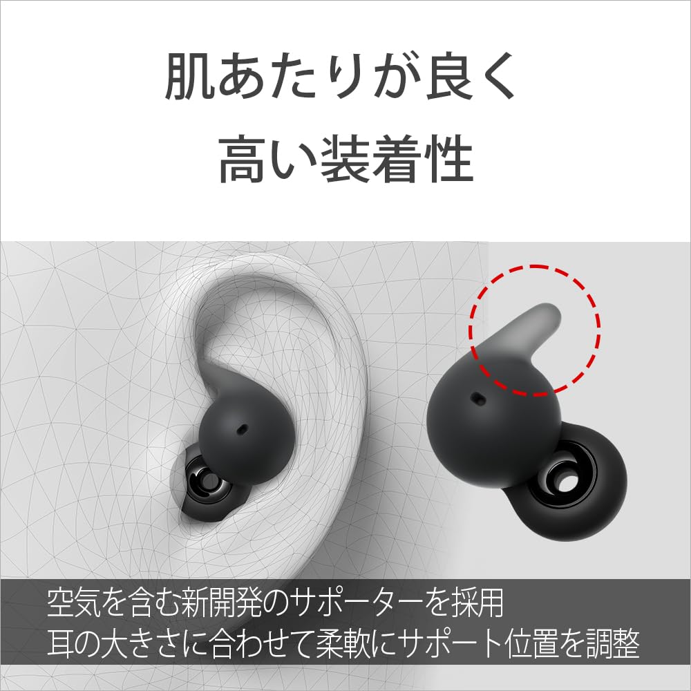 Sony LinkBudsOpen Bluetooth Wireless Up To 8 Hours of Continuous with Powerful Sound Lightweight and with Colorful Case Black Open-Ear Earphones,