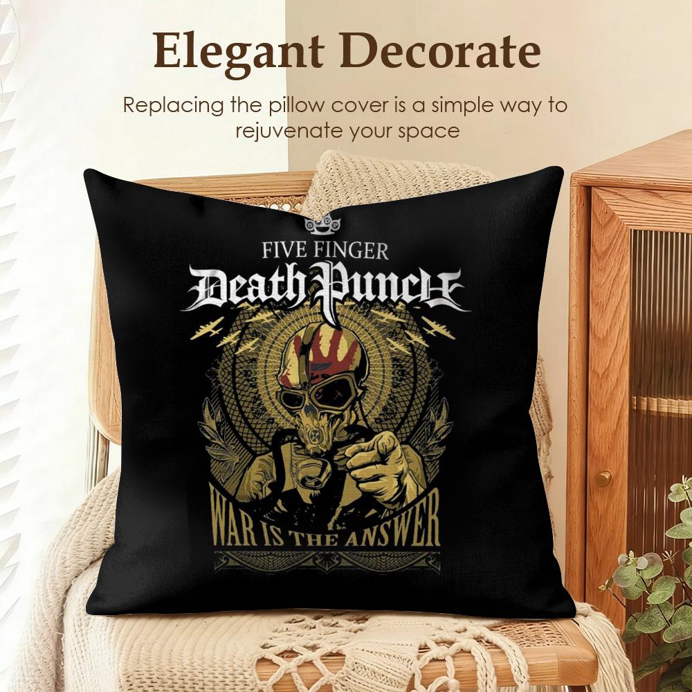 Five FFinger Death PPunch Cushion Cover Natural Linen Organic Fabric DoubleSided Printing Sofa Home Decor Gift Pillow Case
