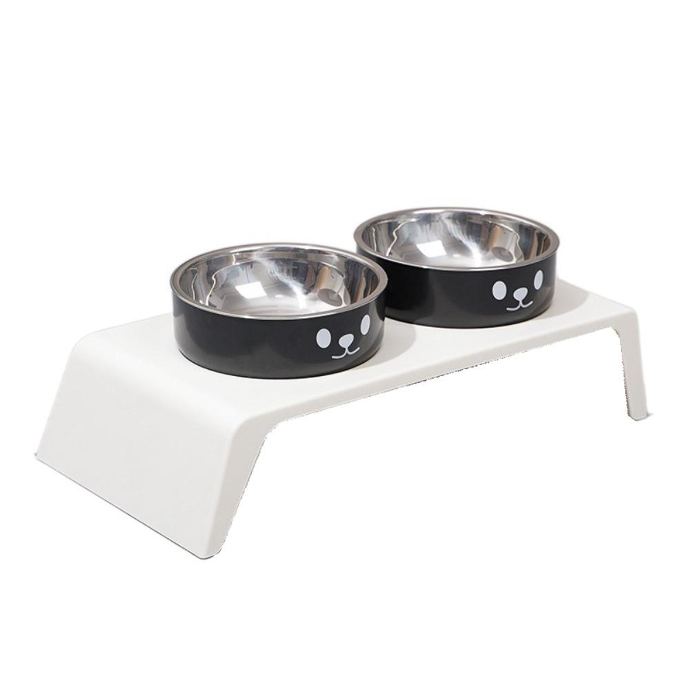 Double Bowls Cat Food Water Bowl Anti-flip Cat Dog Dual-use Bowl Pet Food Dispenser  Wet Dry Food