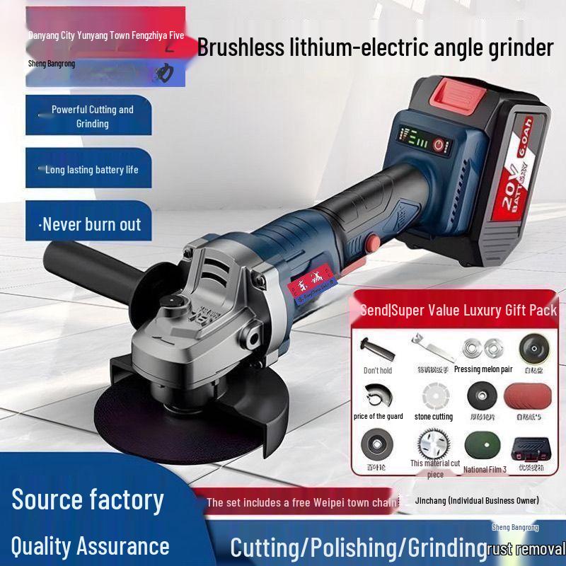 Dongcheng High-Power Multifunctional Cordless Angle Grinder with Lithium Battery