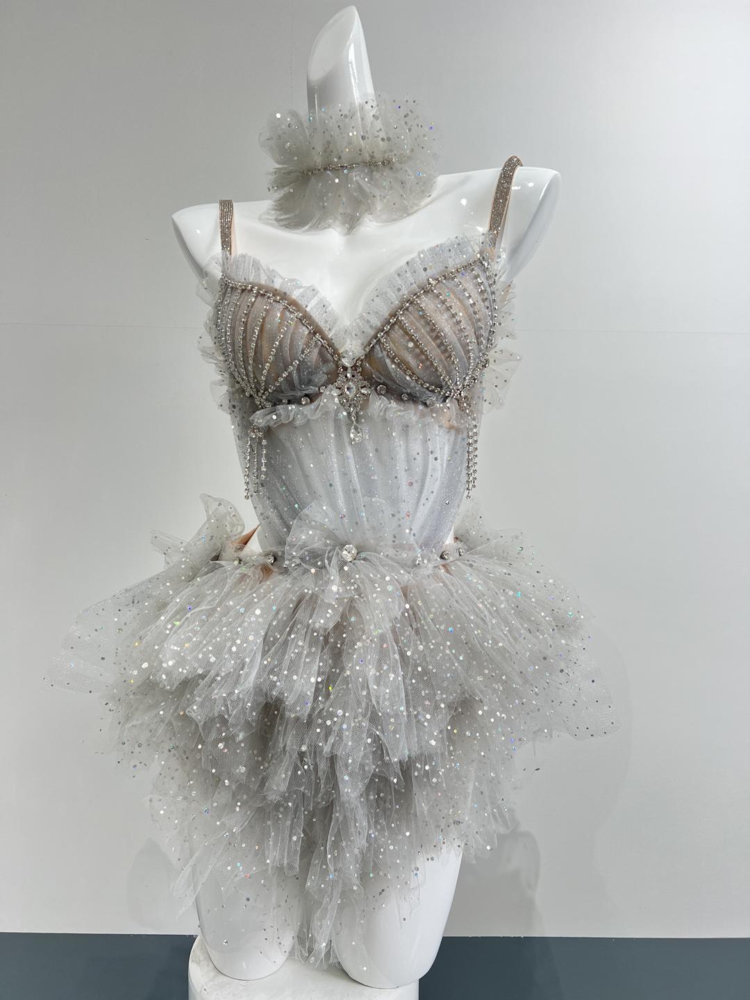 Sexy Rhinestone Mesh Princess Bikini Sets