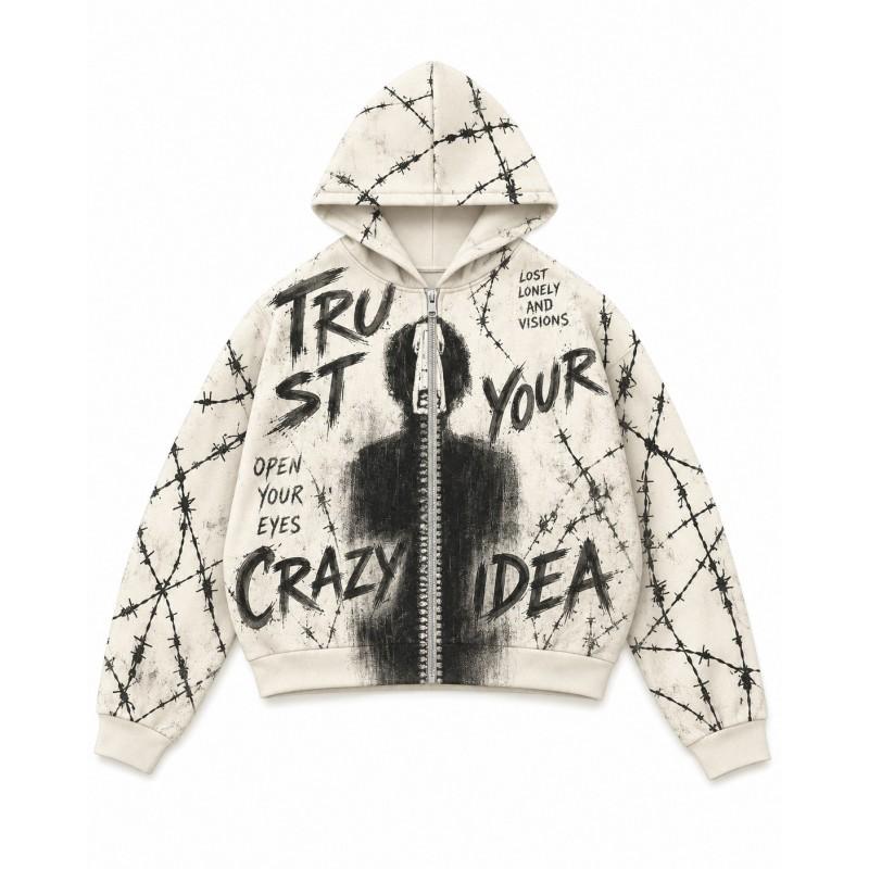 2026 Stand-Up Collar Unisex 3D Printed Hooded Sweatshirt Casual Loose Fit Long Sleeve Pullover Youth