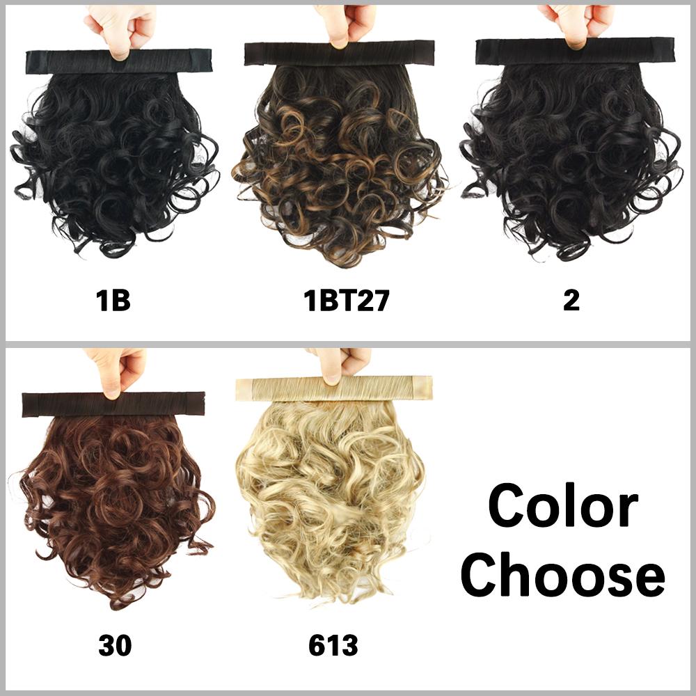 MISS WIG Extension Coda di Cavallo Sintetica Corta Riccioluta Ondulata Clip In Avvolgente la Coda di Cavallo per Donne