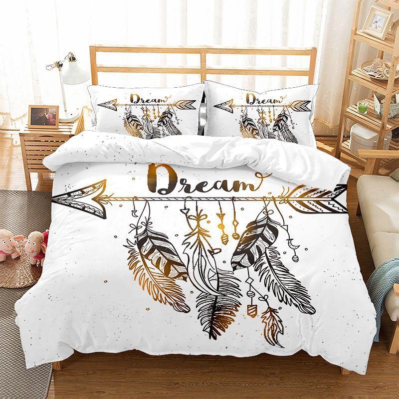 Dream Catcher Printing 3D Digital Printing Three-Piece Set Quilt Cover Pillowcase Bedding