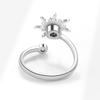 Bohemia Sunflower Rotatable Decompression Rings For Girls Anti Anxiety Relaxing Adjustable Open Wedding Aesthetic Ring