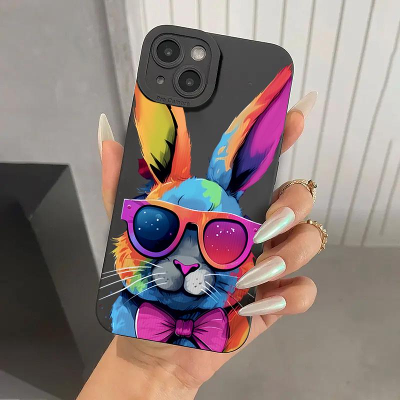 Cute Colorful Rabbit Silicone Phone Case For  Redmi Note 13 12 11 Pro Plus 13 12S 11S 11 10S 10 Redmi 12 4G 13C Soft Cover