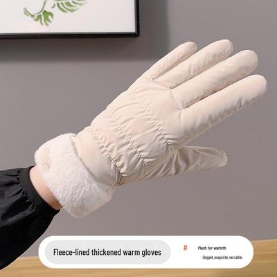Women's Extra Thick Fleece-Lined Touchscreen Winter Cycling Gloves - Windproof and Warm for Outdoor Sports