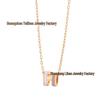 Qixi Limited Edition Colorblock Enamel 'H' Necklace - Light Luxury Mini Pendant