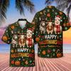 Fashion Unisex Shirts Christmas Thanksgiving Santa Skeleton Turkey Print Shirt Tops Casual Party Tops Street Retro Men's Women's Shirt