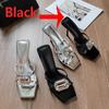 Fashion Aphixta 9cm High Heels Elegant Women Slides Big Crystal Luxury Square Toe Party Dress Slides Thin Heels Sexy Shoes For Woman