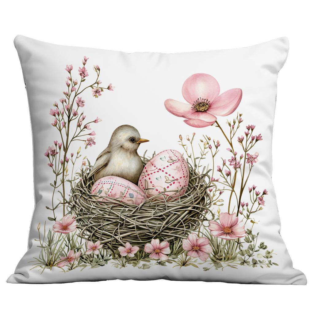 Neues Ostern Retro Floral Hase Ei Push Kissenbezug Zuhause Sofa Kissenbezug