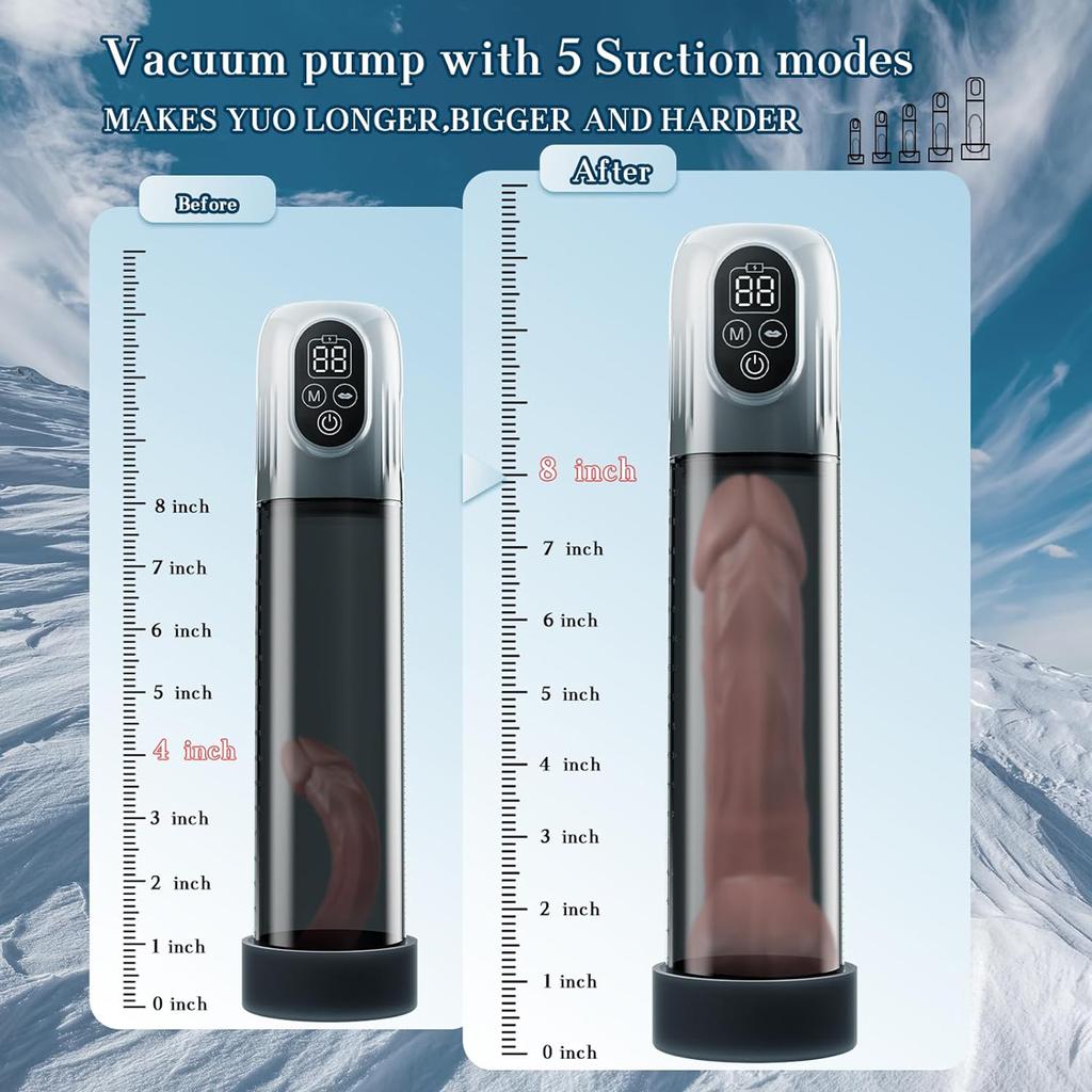 4 In 1 Electric Penis Pump Automatic Male Masturbator with 3 Penis Ring Adult Sex Toys for Men Dick