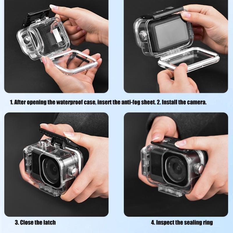 Professional 60m Waterproof Housing Case For Action 6 Camera Diving Case Shell With Magnetic Quick Release 1/4in Hole