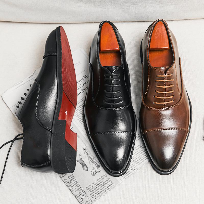 Fashion Red Sole Men Shoes Black Brown Oxfords Square Toe Lace-up Wedding Shoes for Men with  Men Shoes