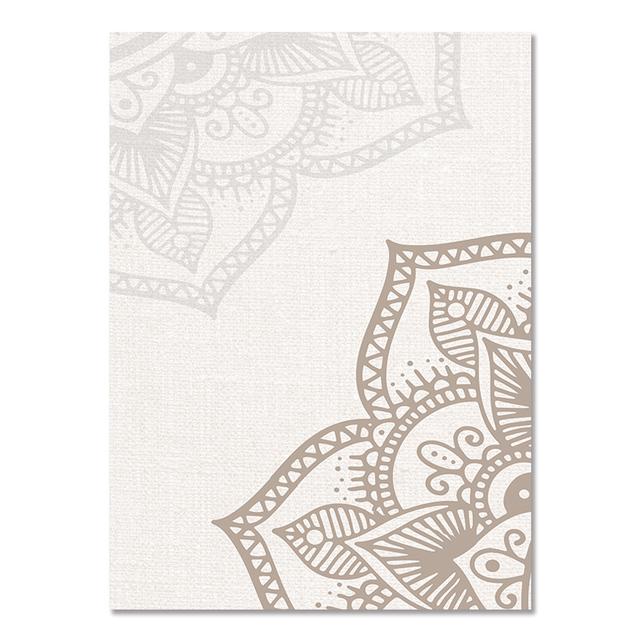 Bohemia Mandala Floral Grey Posters Canvas Painting Islamic Wall Art Print Pictures for Interior Yoga Living Room Decoration