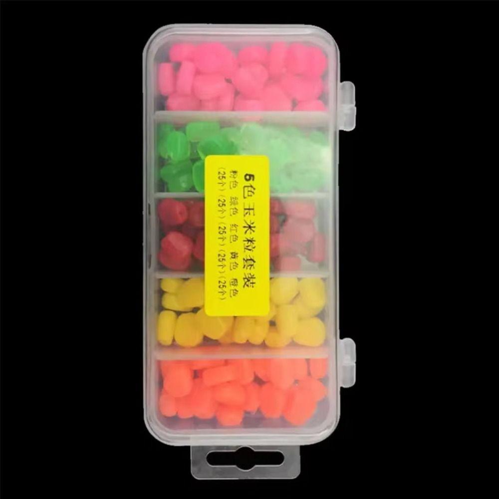 100PCS PVC Soft Corn Kernel 5 Vibrant Colors Floating Baits Vibrant Hinged Lures Outdoor Fishing
