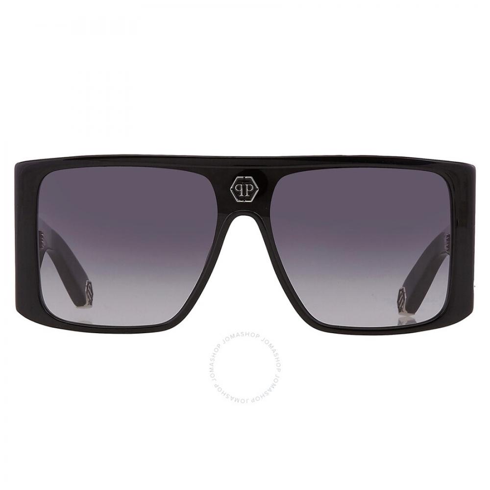 

Philipp Plein Grey Gradient Shield Unisex Sunglasses SPP014V 0700 99