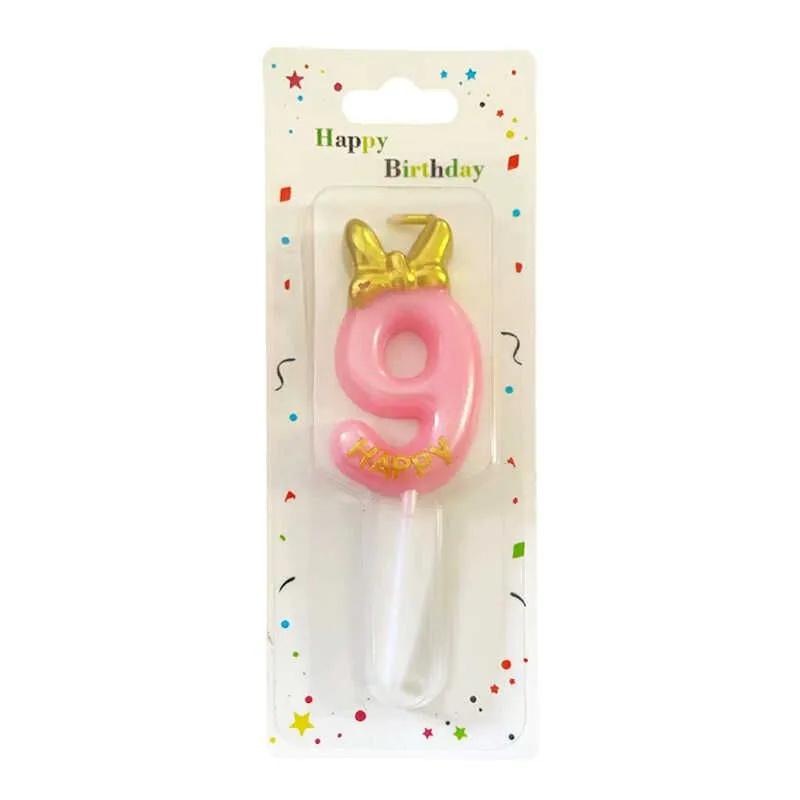 Birthday Number Candle Set with Decorative Bow Cake Toppers for Kids Baking Party Accessories for Celebration Decoration