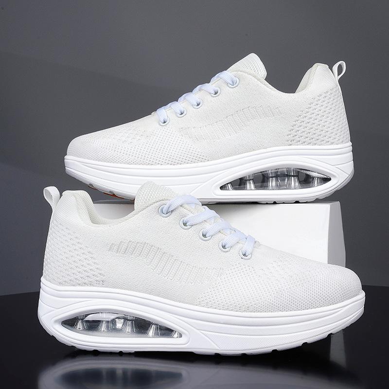 Fashion Summer Women's Trendy Mesh Casual Shoes Platform Anti Slip Sneaker Outdoor Running Lace Up Thick Soled Vulcanized Shoes