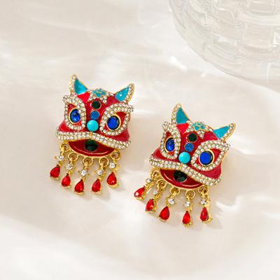 Brooch Sparkling Rhinestones Inlaid Waking Lion Design Pin Glossy Fade-Resistant Finish Coats Sweaters Scarves Handbags Hats Badge