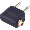 Airline Flight Adapters For Headphones(3pcs, Black),zxl