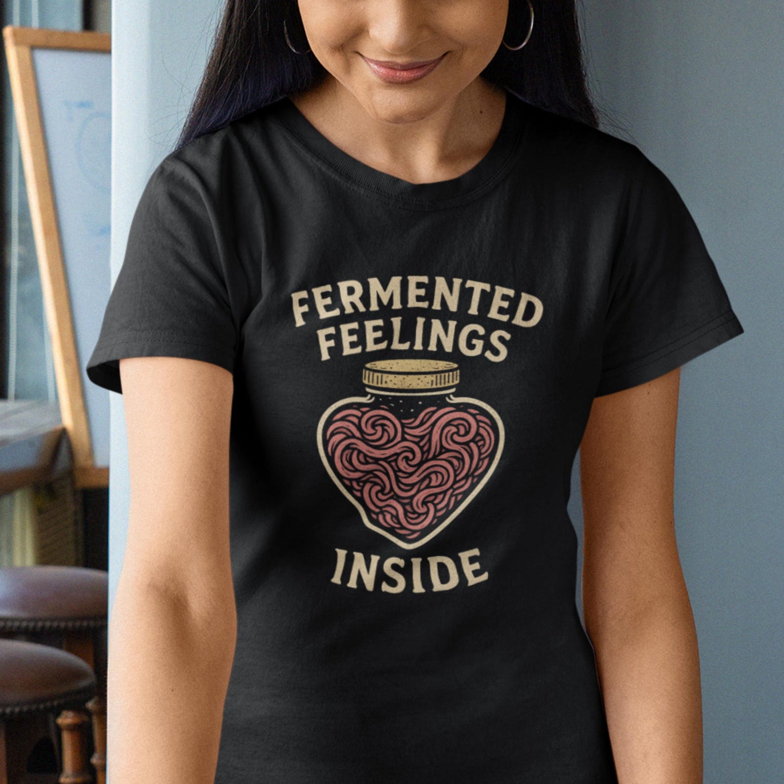 Fermented Feelings Inside Shirt | Funny Fermentation Tee for Women M