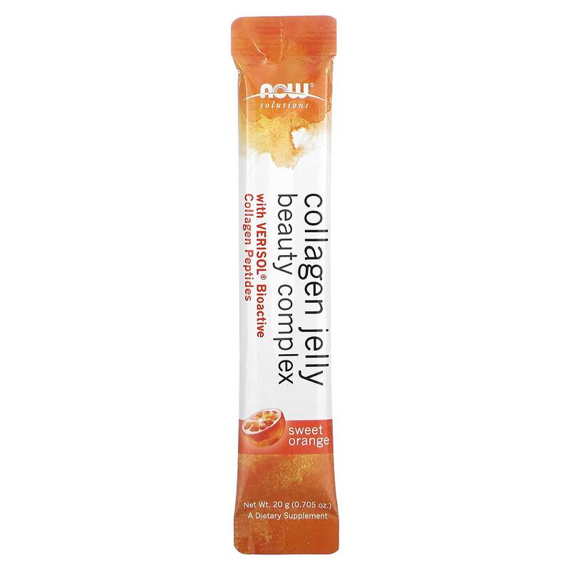 Solutions, Collagen Jelly Beauty Complex, Sweet Orange, 10 Jelly Sticks, 0.705 Oz (20 G) Each