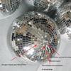 Reflective Glass Disco Ball - Silver Hanging Spherical Party Decor Mirror Ball