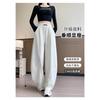 Navy Blue Sweatpants Women's New Autumn and Winter Velvet Small Casual Large Size Thin Fat Mm Wide-leg Pants