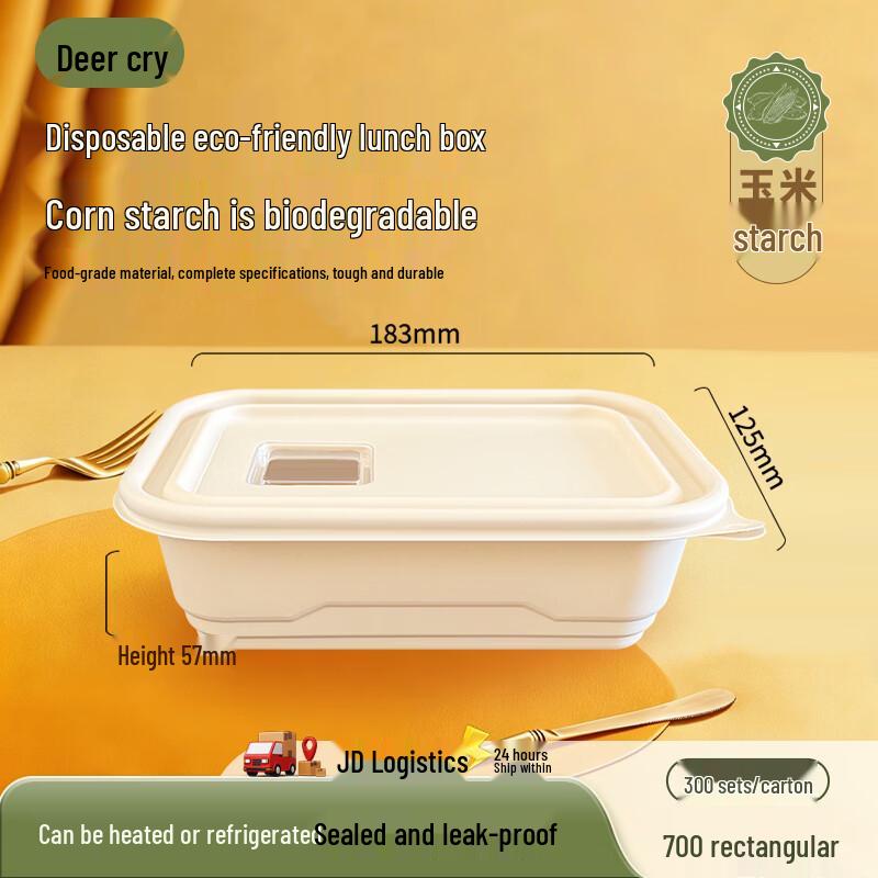 Eco-Friendly Rectangular Disposable Food Containers with Lid