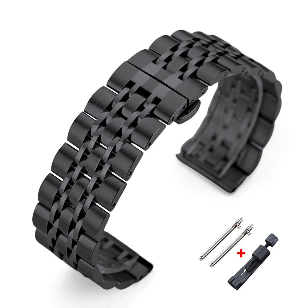 Solidna Stalowa Bransoleta do Zegarka 20mm 22mm Z Paskiem Szybkozamykającym Metalowa Klamra Motylkowa dla Samsung Galaxy Watch 7/6/5/4