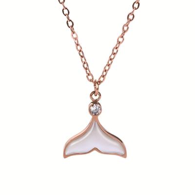 Whale Tail Shell Necklace Couple Best Friend Niche Collarbone Chain