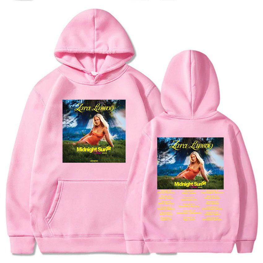 Midnight Sun Tour 2025 Hoodies Zara Larsson Singer Printing Sweatshirts Long Sleeve Fleece Hooded Pullovers Women Clothing Hoody