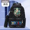 2pcs One Piece Backpack with Pencil Case Student Schoolbag Casual Large Capacity Backpack Boys Men Cartoon Anime Bookbag Gift