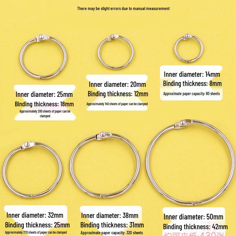 Metal Binder & Key Rings: Loose Leaf, Snap, Coil, Iron, Book, Card, and Hole Punch Rings