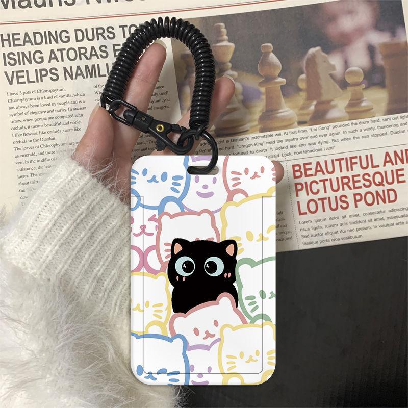1 Pz Porta Carte Gatto Carino Per Studente Porta Fotocard Gatto Kawaii Idolo Kpop Portatile Porta Badge Laccetto