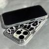 Black Leopard Print Clear Phone Case For iPhone 17 16e 16 15 14 13 12 11 Mini Pro Max X XR XSMAX 8 7 Air Plus Transparent Cover