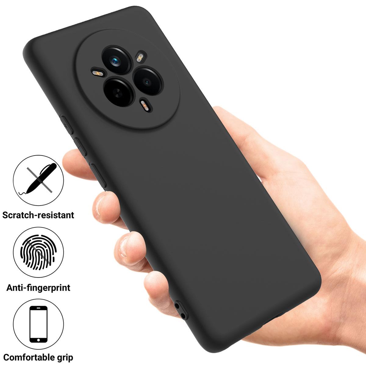 

For Realme 14 Pro 5G Liquid Silicone Case Phone Back Cover with Hand Strap Green