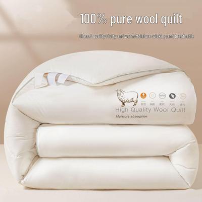 Wool Cashmere Quilt: 100% Pure Wool, Thickened & Warm for Winter or Year-Round Comfort