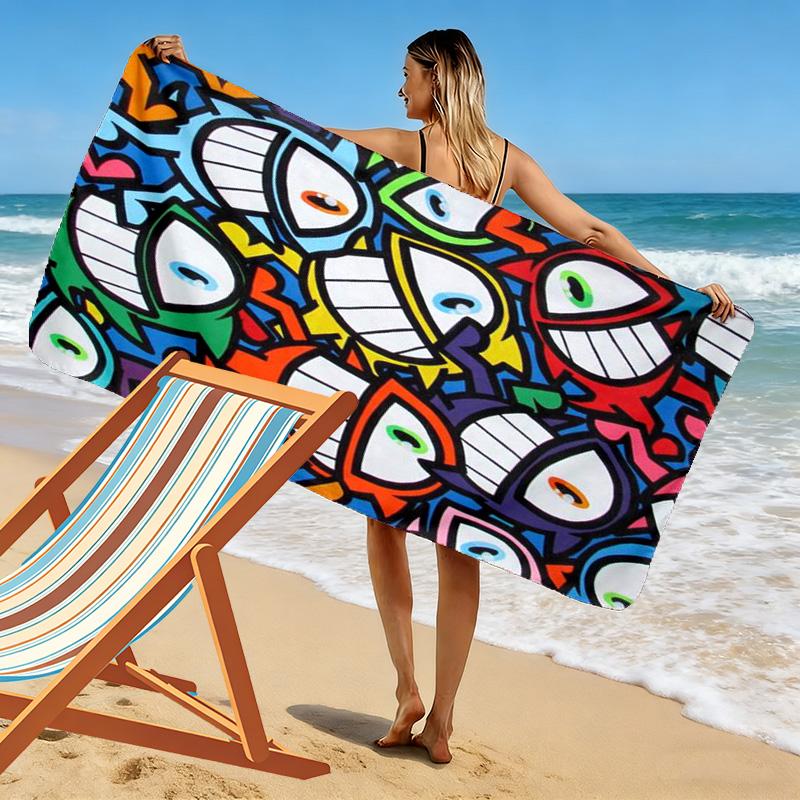 Quirky one-eyed monster 2D Flat Print Beach Towel, Large Soft Quick Dry Towel for Beach Camping SwimmingZSTJ0915333