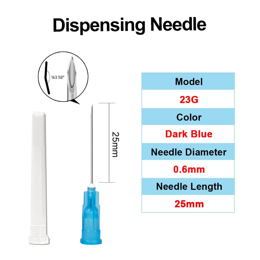 100pcs/Box Sterile Pointed Syringe Needles 1inch 1.5inch 18G-27G Stainless Steel for Liquid Dispensing Lab Vet Pet Injection