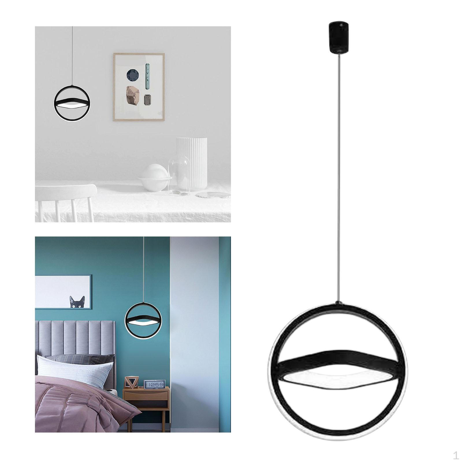 

Modern Pendant Light Chandelier with Long Wire Lamp Adjustable Metal Decorative Bedroom Indoor Round square_Black tricolor light