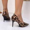Sexy Leopard Print High Heels for Women Pointed Toe Stiletto Heeled Pumps Woman Elegant Slip On Banquet Party Shoes Plus Size 42