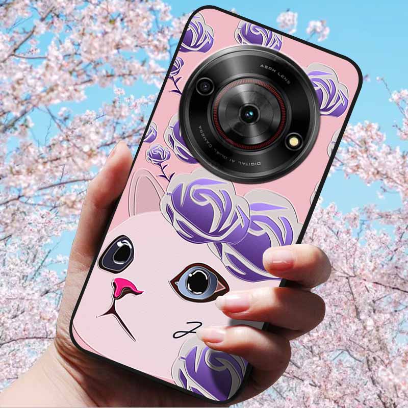 For ZTE Blade A75 5G 6.6" Cases 3D Relief Flower Soft Silicone Luxury Cover for ZTE Blade A75 5G 3D Phone Cases ZTE Blade Z2357N