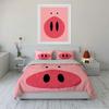 Cute Pink Pig Face Design Bedding Duvet Cover Set Duvet Cover Pillowcases  (1*Duvet Cover 2*Pillowcases, Without Duvet Insert)
