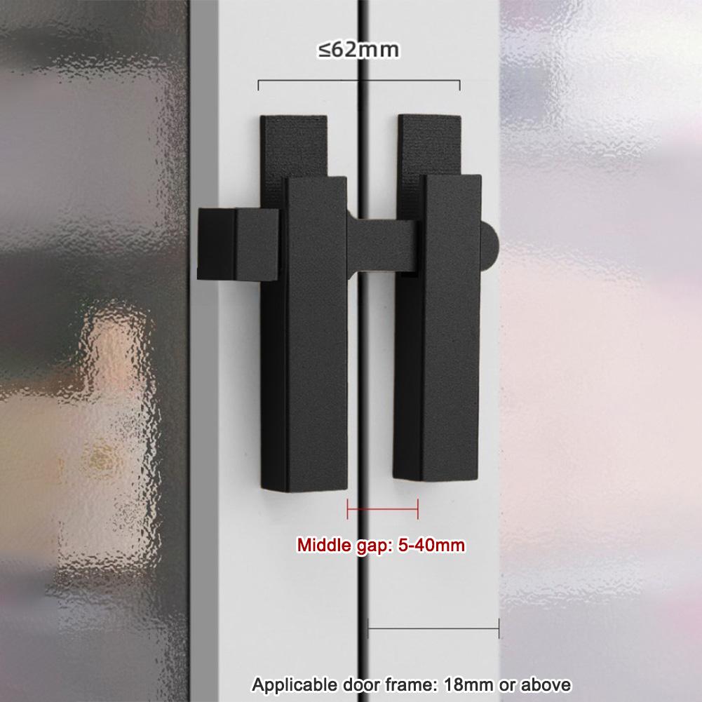 Für Heimsicherheit Schwarzer Türriegel Türschnapper Aluminiumlegierung Mattes Finish Rutschfest Leichtgängig Erhöhte Sicherheit